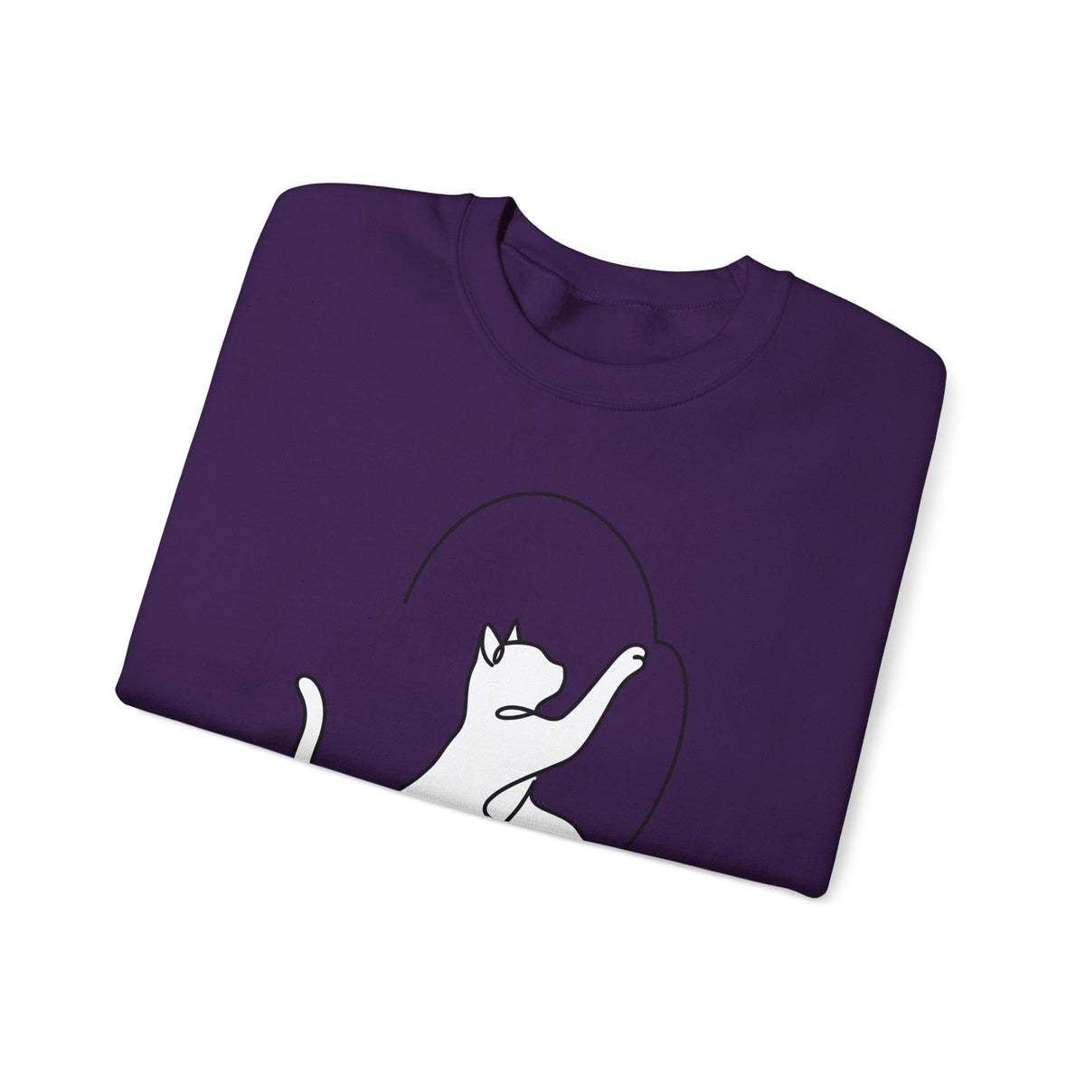 Cat Sketch Sweatshirt Cat Creatures Gift Women Basic Sweatshirt Kitten Sweatshirt Cat Fan Feline Sweatshirt Simple Illustration Animal Graphic Geometric Heart