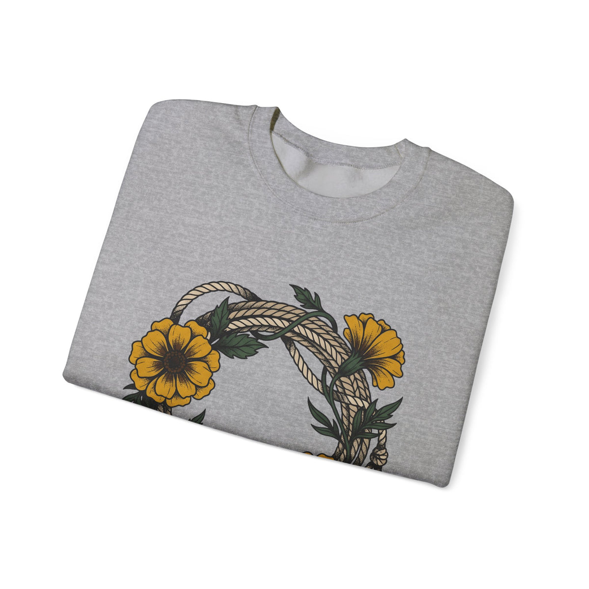 Cord Blossom Circle Sweatshirt Cowgirl Rustic Gift Women Sketch Sweatshirt Flower Circle Sweatshirt Cowgirl Fan Doodle Sweatshirt Country Graphic Hand Drawn