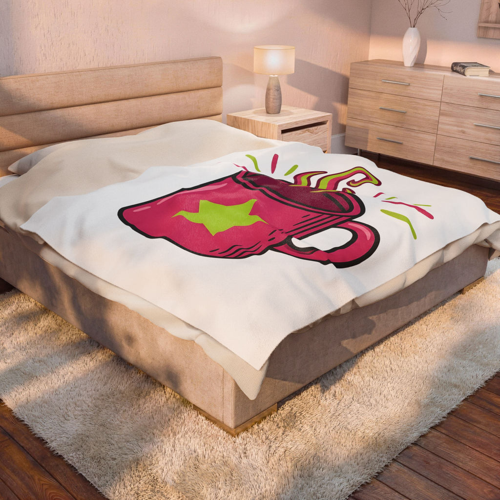 Coffee Cup Blanket Coffee Brunch Gift Women Vintage Blanket Blanket Blanket Coffee Fan Coffee Cup Blanket Breakfast Graphic Comic Star Shape Blanket