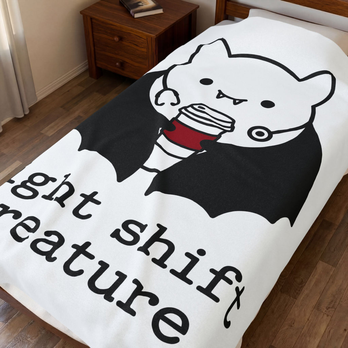 Vampire Coffee Blanket Blanket Nurses Fall Gift Women Cartoon Blanket Coffee Cup Blanket Nurse Enthusiast Comic Blanket Autumn Graphic Clean Nurse