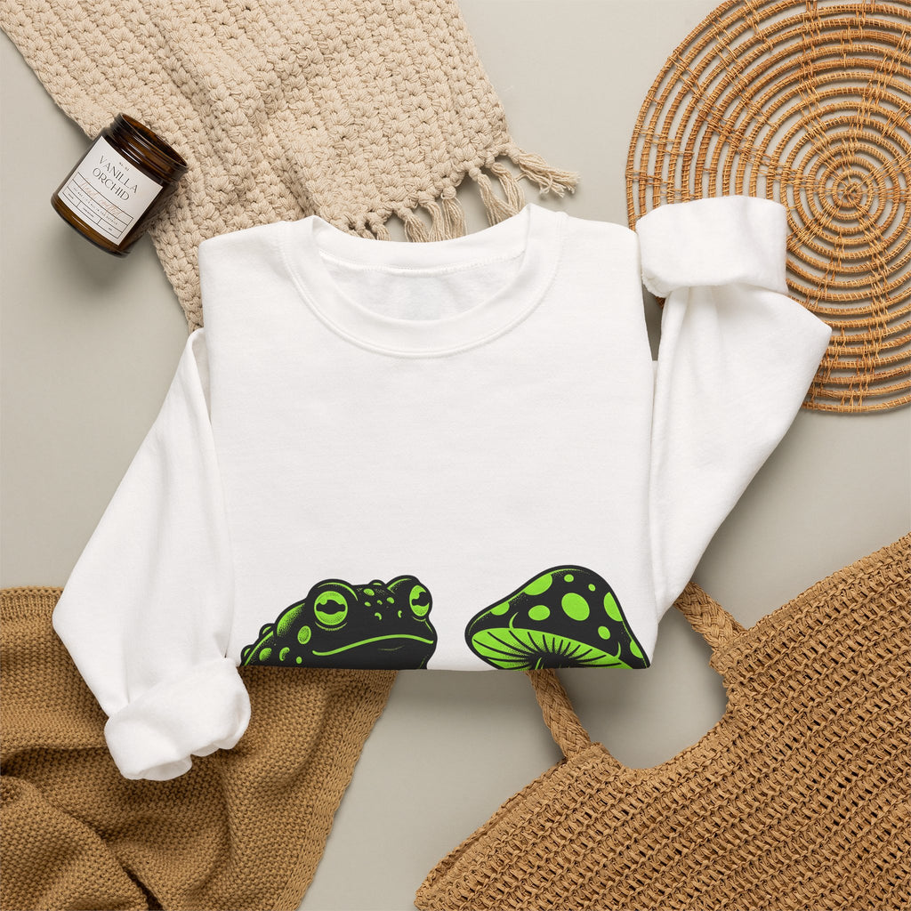 Toad Fungus Sweatshirt Halloween Spells Gift Women Dark Sweatshirt Chytrid Sweatshirt Horror Fan Gothic Sweatshirt Magic Graphic Retro Glow Sweatshirt