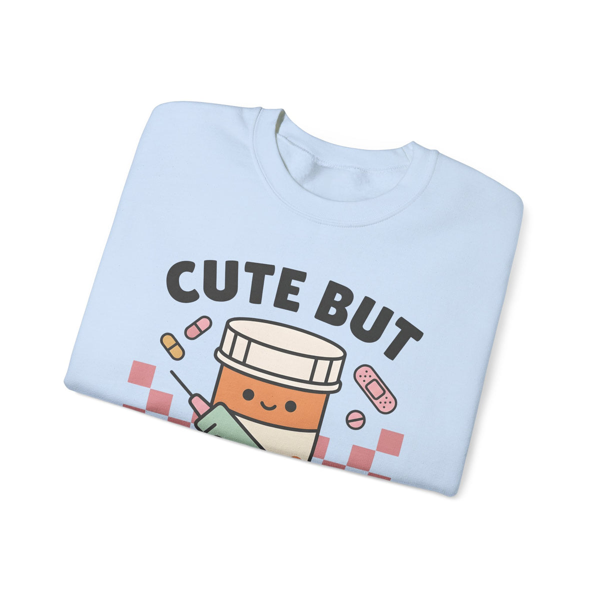 Pill Bottle Syringe Sweatshirt Nurses Medical Gift Women Kawaii Sweatshirt Medication Sweatshirt Nurse Enthusiast Cute Sweatshirt Healthcare Graphic Cartoon