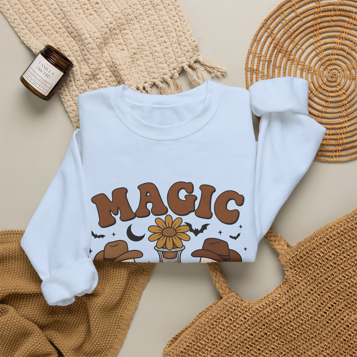 Cowboy Ghosts Sweatshirt Halloween Witchcraft Gift Women Vintage Sweatshirt Specters Sweatshirt Horror Fan Occult Graphic Sweatshirt Retro Potion Bottle Sweatshirt