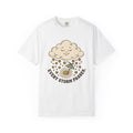 Joyful Cloud T-Shirt Boho Chic Encouragement Gift Women Cartoon T-Shirt Cloud T-Shirt Bohemian Fan Illustrated Graphic T-Shirt Hand Drawn Bloom