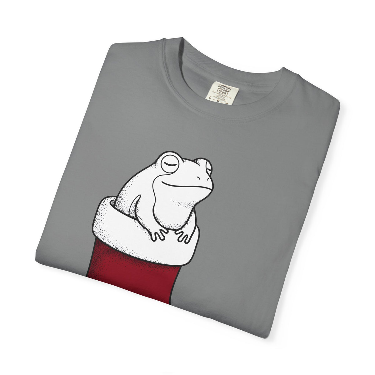 Frog Holiday Sock T-Shirt Christmas Pet Gift Women Modern T-Shirt Toad T-Shirt Xmas Fan Holiday T-Shirt Animal Graphic Doodle Xmas Stocking T-Shirt