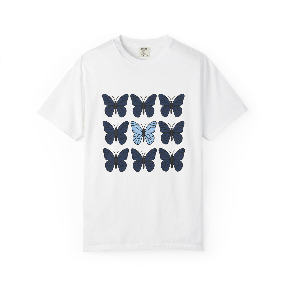 Butterfly Motif T-Shirt Boho Chic Plants Gift Women Plain T-Shirt Butterfly T-Shirt Hippie Fan Simple T-Shirt Floral Graphic Fresh Proportion