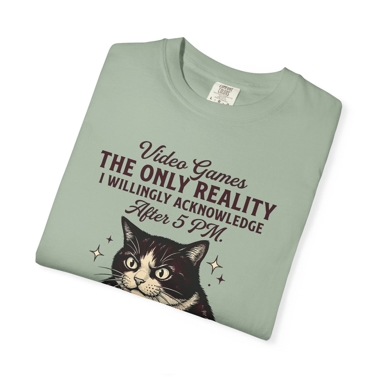 Cat Gamer T-Shirt Cat Consoles Gift Women Cartoon T-Shirt Gamer T-Shirt Cat Fan Feline T-Shirt Console Graphic Doodle Joystick T-Shirt