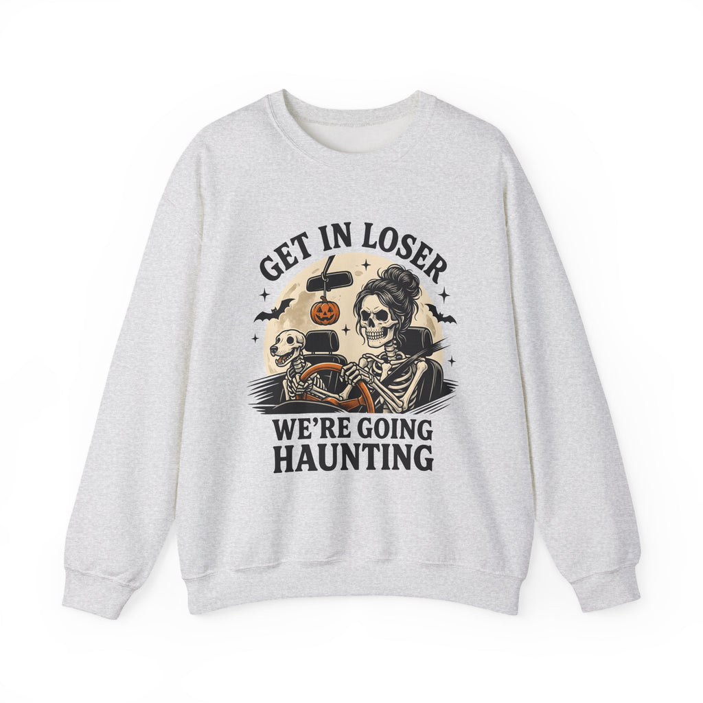 Skeleton Driver Sweatshirt Halloween Spooky Gift Women Vintage Sweatshirt Skeleton Sweatshirt Horror Fan Retro Sweatshirt Creepy Graphic Hand Drawn Bat Sweatshirt