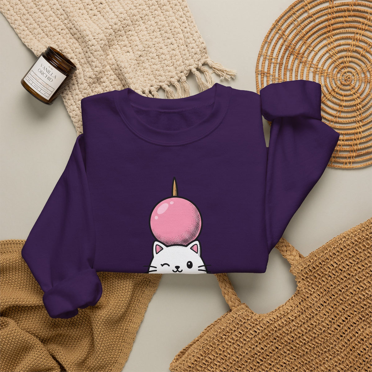Feline Mochi Cat Snack Gift Adorable Cat Cat Fan Kitty Food Comic Sweet Candy Sweatshirt