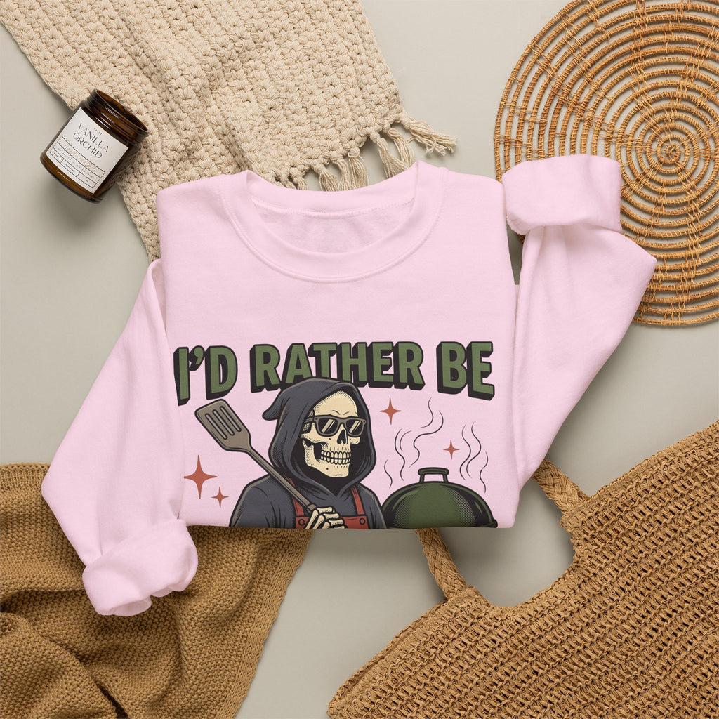 Skull Cook Sweatshirt Grilling Joke Gift Women Comic Sweatshirt Skeleton Sweatshirt Barbecue Fan Cartoon Sweatshirt Pun Graphic Retro Barbeque Sweatshirt