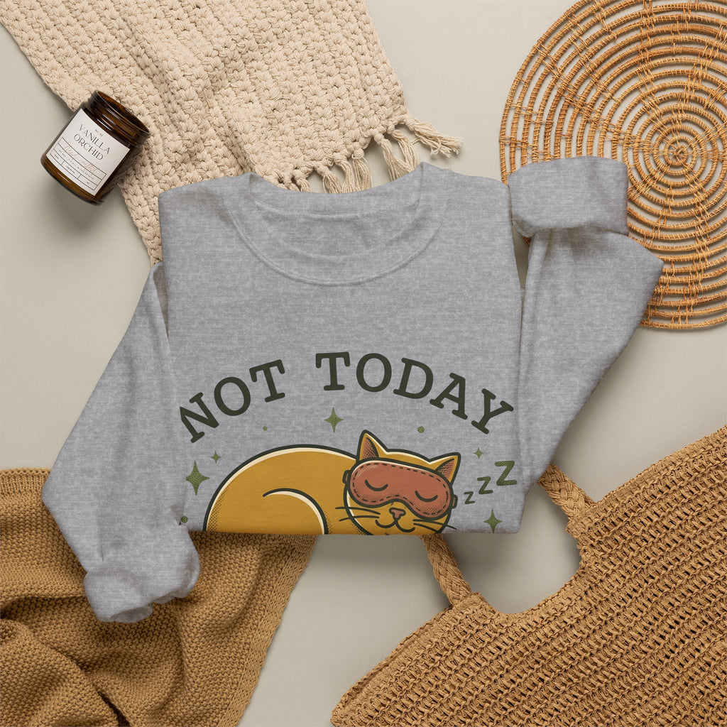 Dozing Cat Sweatshirt Funny Kitten Gift Women Line Art Sweatshirt Sleeping Cat Sweatshirt Humor Fan Cartoon Sweatshirt Kitten Graphic Classic Bedtime Mask