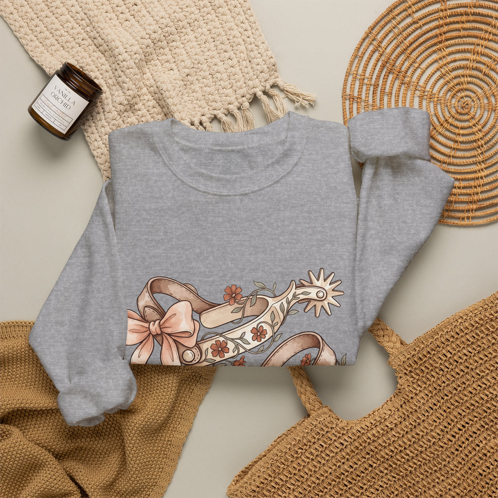 Rodeo Spurs Sweatshirt Cowgirl Cowboy Gift Women Tribal Sweatshirt Spur Sweatshirt Cowgirl Fan Rodeo Graphic Cowhand Graphic Farmhouse Blossom Sweatshirt