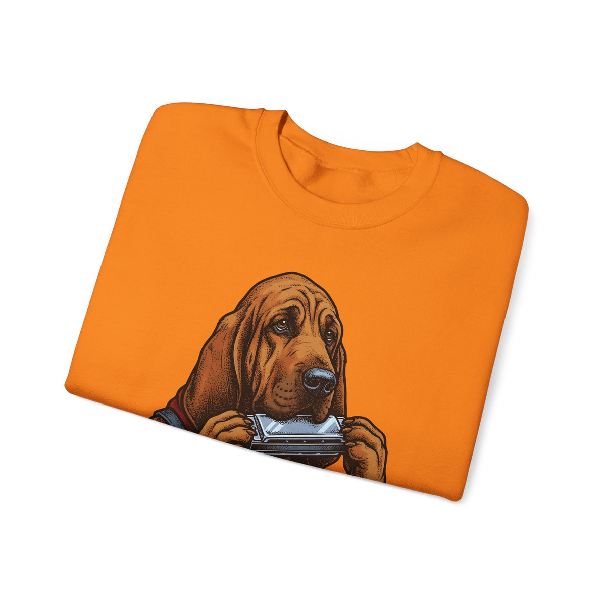 Bloodhound Canine Sweatshirt Dog Songs Gift Women Rustic Sweatshirt Hound Sweatshirt Dog Fan Coonhound Graphic Sweatshirt Cartoon Mouth Harp Sweatshirt