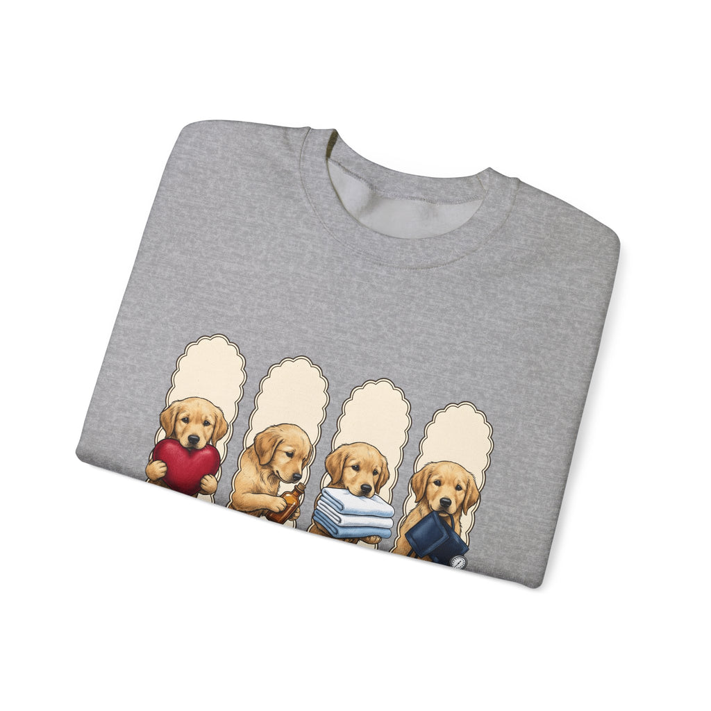 Golden Dog Puppy Nurse Pet Gift Puppy Healthcare Enthusiast Doggo Animal Minimalist Sweatshirt