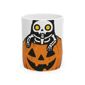Skeleton Cat Pumpkin Mug Halloween Spooky Gift Women Cartoon Mug Cat Pumpkin Mug Horror Fan Cute Mug Creepy Graphic Minimalist Jack
