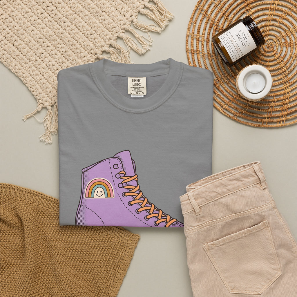 Roller Skate T-Shirt Cute Skateboarding Gift Women Cartoon T-Shirt Skate T-Shirt Kawaii Fan Comic T-Shirt Skateboard Graphic Vintage Rainbow T-Shirt