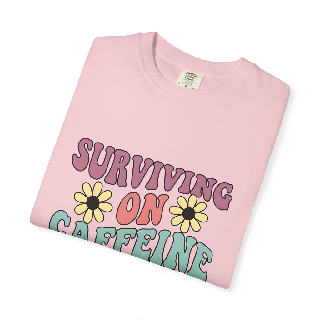 Retro Floral Art T-Shirt Coffee Satire Gift Women Boho T-Shirt Floral Art T-Shirt Java Fan Bohemian T-Shirt Sarcastic Graphic Retro Wildflower