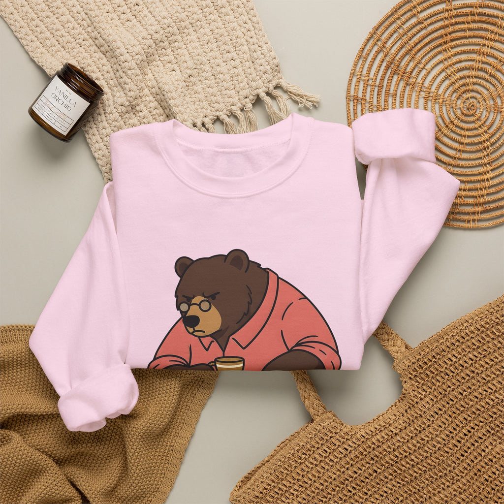 Bear Mocha Sweatshirt Teachers Caffeine Gift Women Illustration Sweatshirt Mocha Sweatshirt Educator Enthusiast Drawing Sweatshirt Caffeine Graphic Doodle