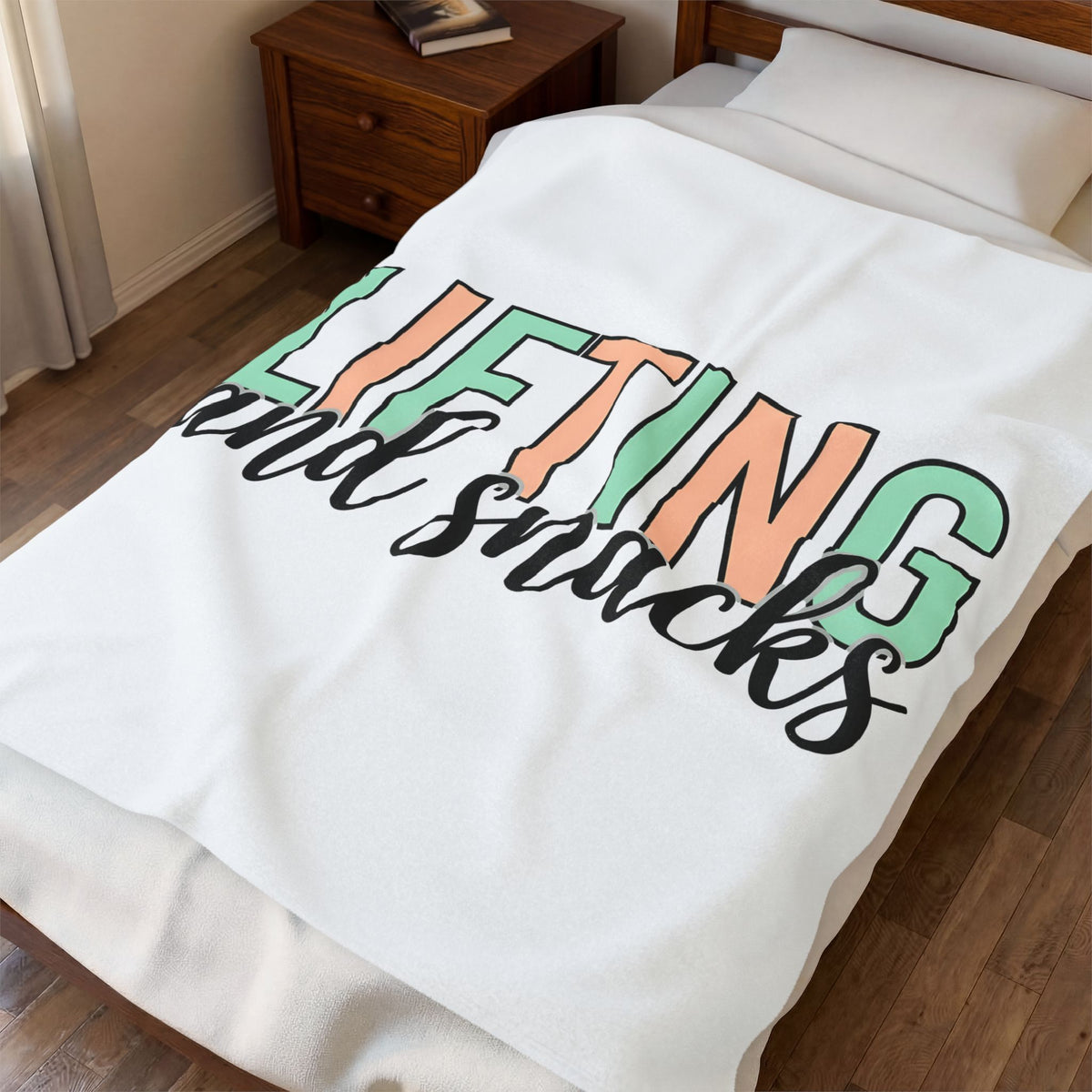 Gym Quote Blanket Sports Fitness Gift Women Playful Blanket Motivation Blanket Athlete Enthusiast Cute Blanket Workout Graphic Modern Pastel Colors