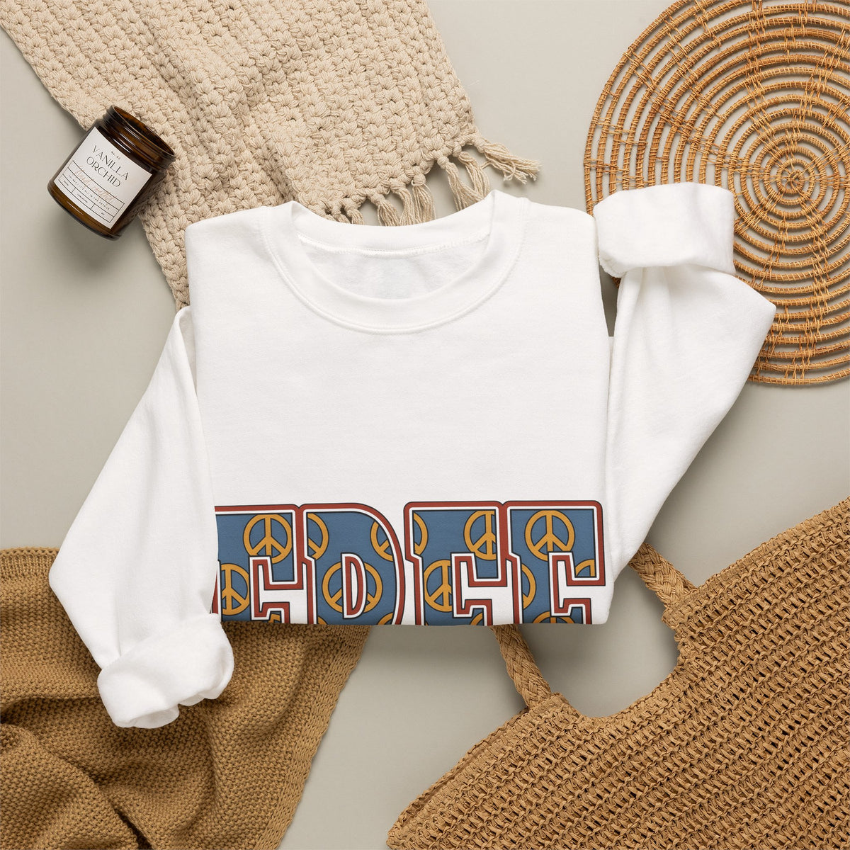 Peace Sign Graphic Sweatshirt America 4Th Of July Patriotic Gift Women Bold Sweatshirt Symbol Sweatshirt Fireworks Fan Graphic Design Vintage Retro Pattern