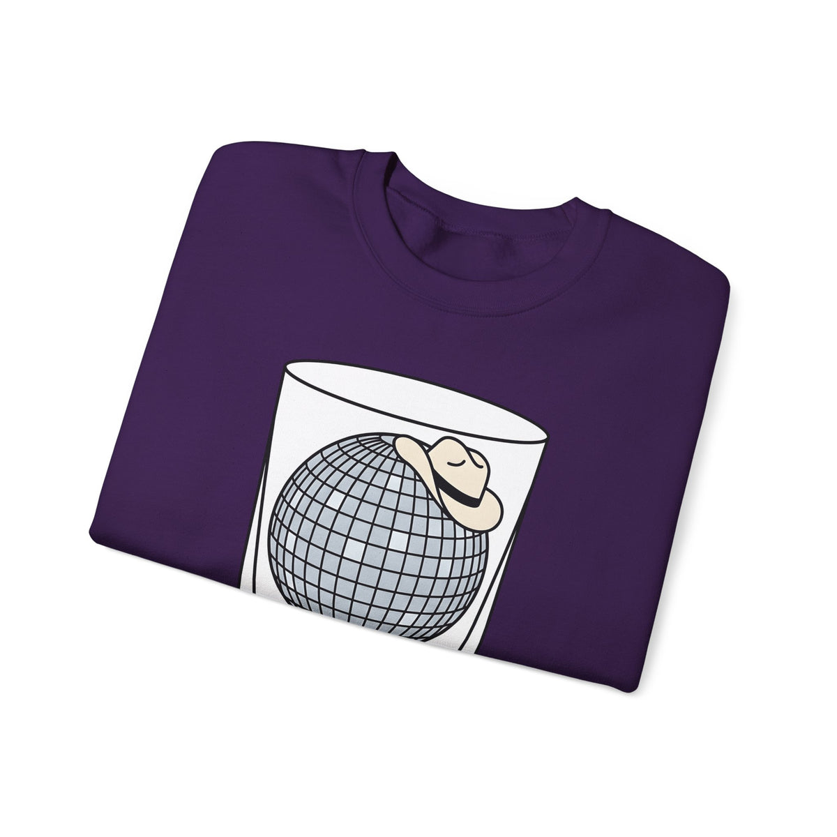 Disco Ball Glass Sweatshirt Cowgirl Festivity Gift Women Cartoon Sweatshirt Mirror Ball Sweatshirt Rodeo Fan Comic Sweatshirt Party Graphic Hand Drawn Cowboy