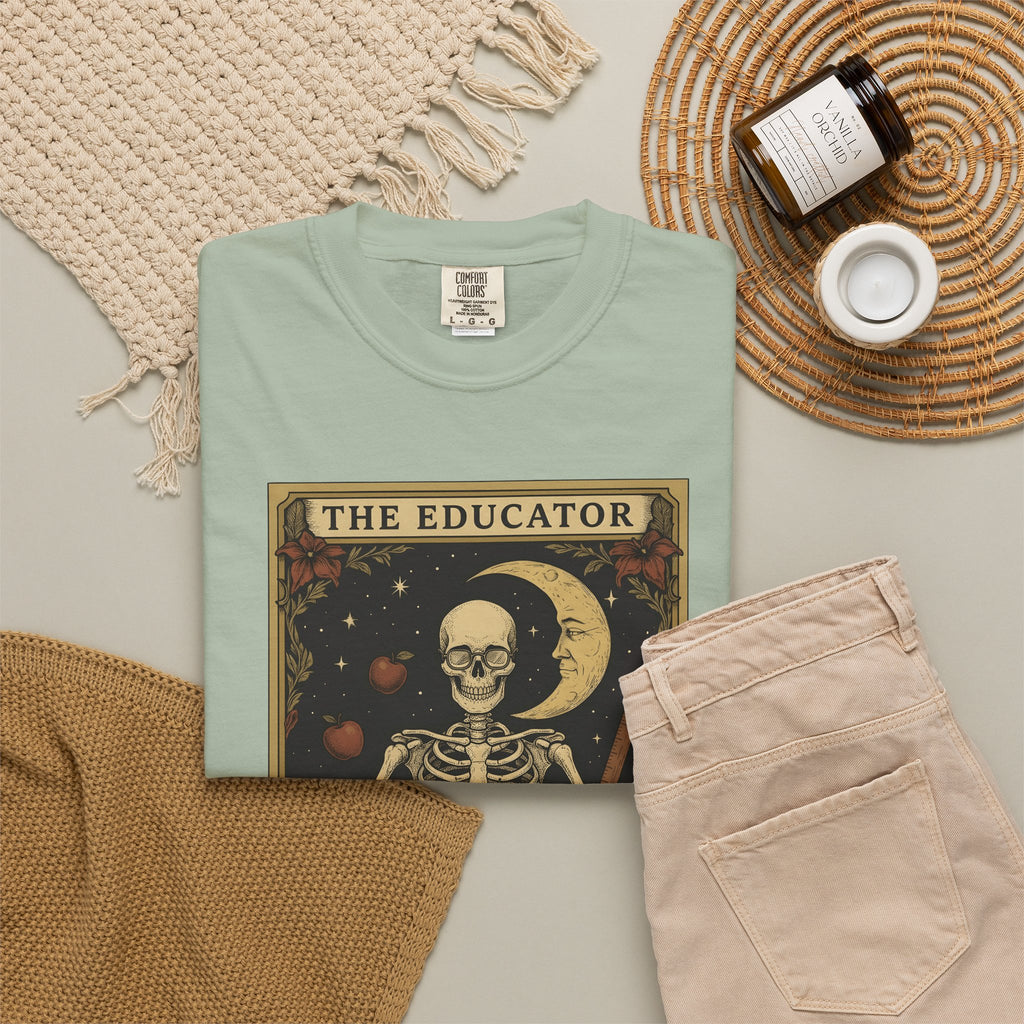 Skull Instructor T-Shirt Teacher Dark Gift Women Retro T-Shirt Skeleton T-Shirt Educator Enthusiast Vintage T-Shirt Gothic