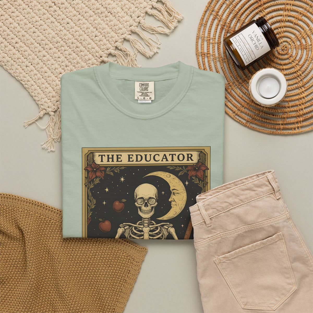 Skull Instructor T-Shirt Teacher Dark Gift Women Retro T-Shirt Skeleton T-Shirt Educator Enthusiast Vintage T-Shirt Gothic