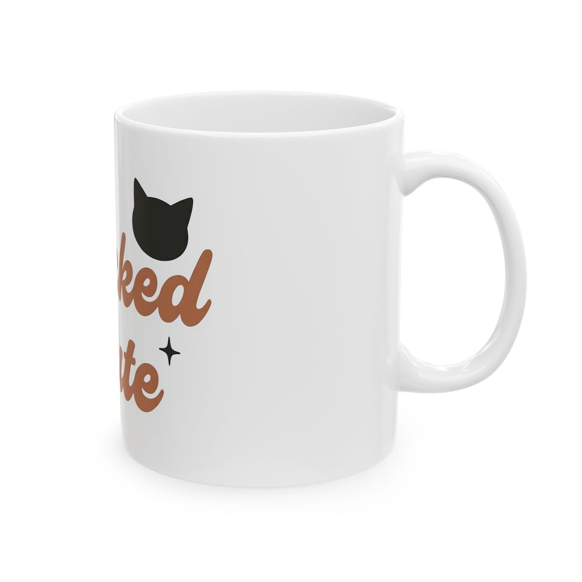 Feline Shape Mug Halloween Style Gift Women Classic Mug Cat Mug Horror Fan Retro Mug Fashion Graphic Simple Twinkles Mug