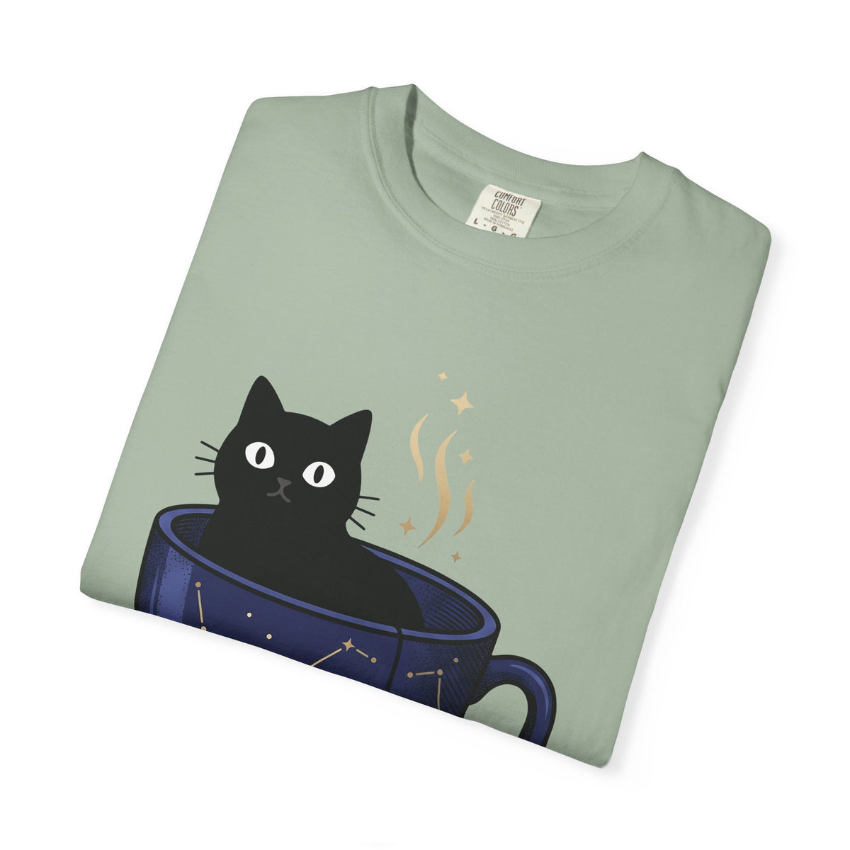 Black Feline Tea Cup T-Shirt Cat Gift Women Signs Gift Women Cute T-Shirt Cat T-Shirt T-Shirt Cat Fan Kitty T-Shirt Adorable T-Shirt Zodiac Graphic T-Shirt