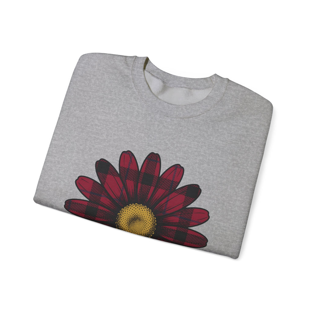 Gingham Flower Sweatshirt Moms Petals Gift Women Boho Sweatshirt Gingham Sweatshirt Motherhood Fan Bohemian Sweatshirt Floral Graphic Retro Flower Sweatshirt