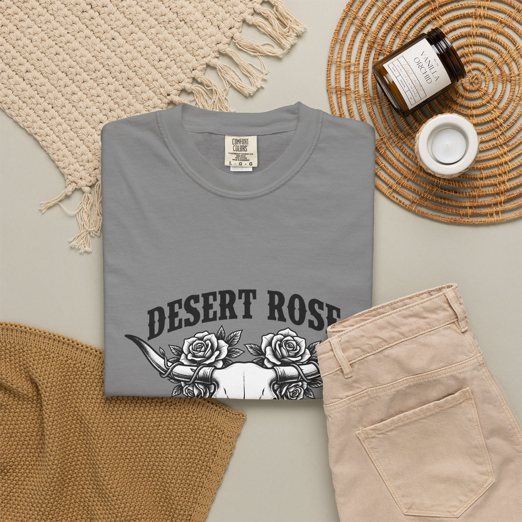 Longhorn Skull Bloom T-Shirt Cowgirl Gypsy Gift Women Ranch T-Shirt Skull T-Shirt Cowboy Fan Western T-Shirt Bohemian Graphic Old School Prickly