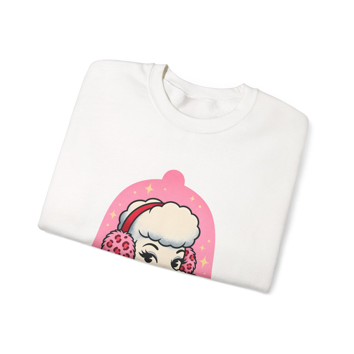Poodle Dog Christmas Dog Gift Cartoon Poodle Xmas Fan Funny Dog Retro Earmuffs Sweatshirt