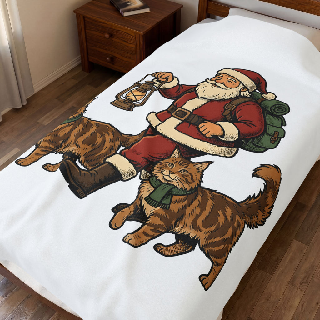 Holiday Cats Blanket Christmas Felines Gift Women Rustic Blanket Kitty Blanket Xmas Fan Cat Graphic Vintage Blanket Cartoon Lamp Blanket
