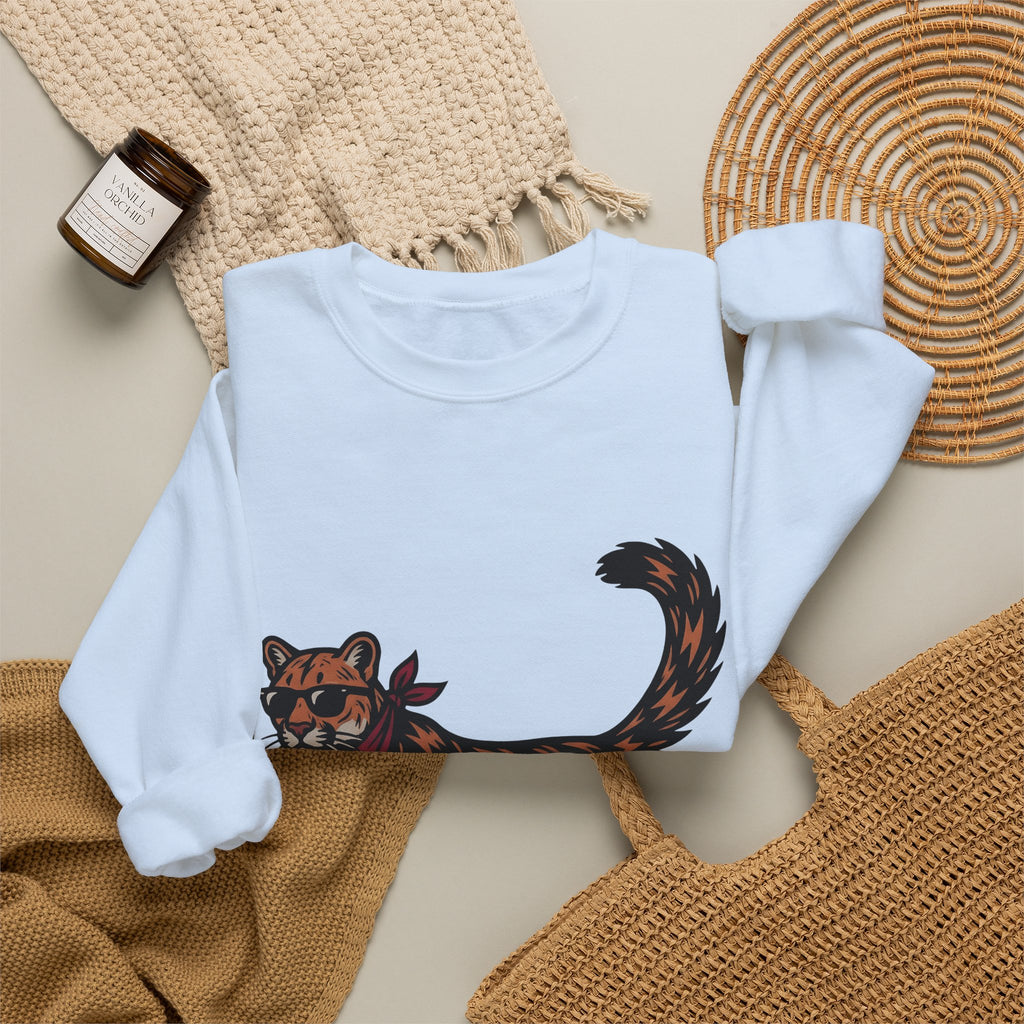 Pussycat Kerchief Sweatshirt Cowgirl Creatures Gift Women Striking Sweatshirt Cat Bandana Sweatshirt Rodeo Fan Vintage Graphic Sweatshirt Nostalgic Eyewear