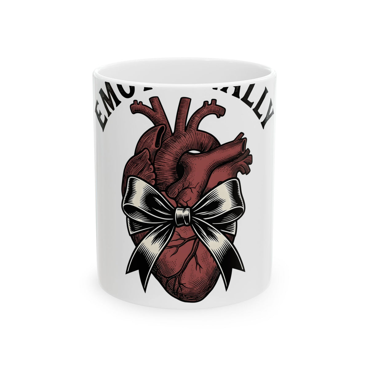Anatomical Heart Mug Halloween Dark Humor Gift Women Gothic Mug Heart Mug Horror Fan Macabre Mug Sarcastic Graphic Vintage Bow