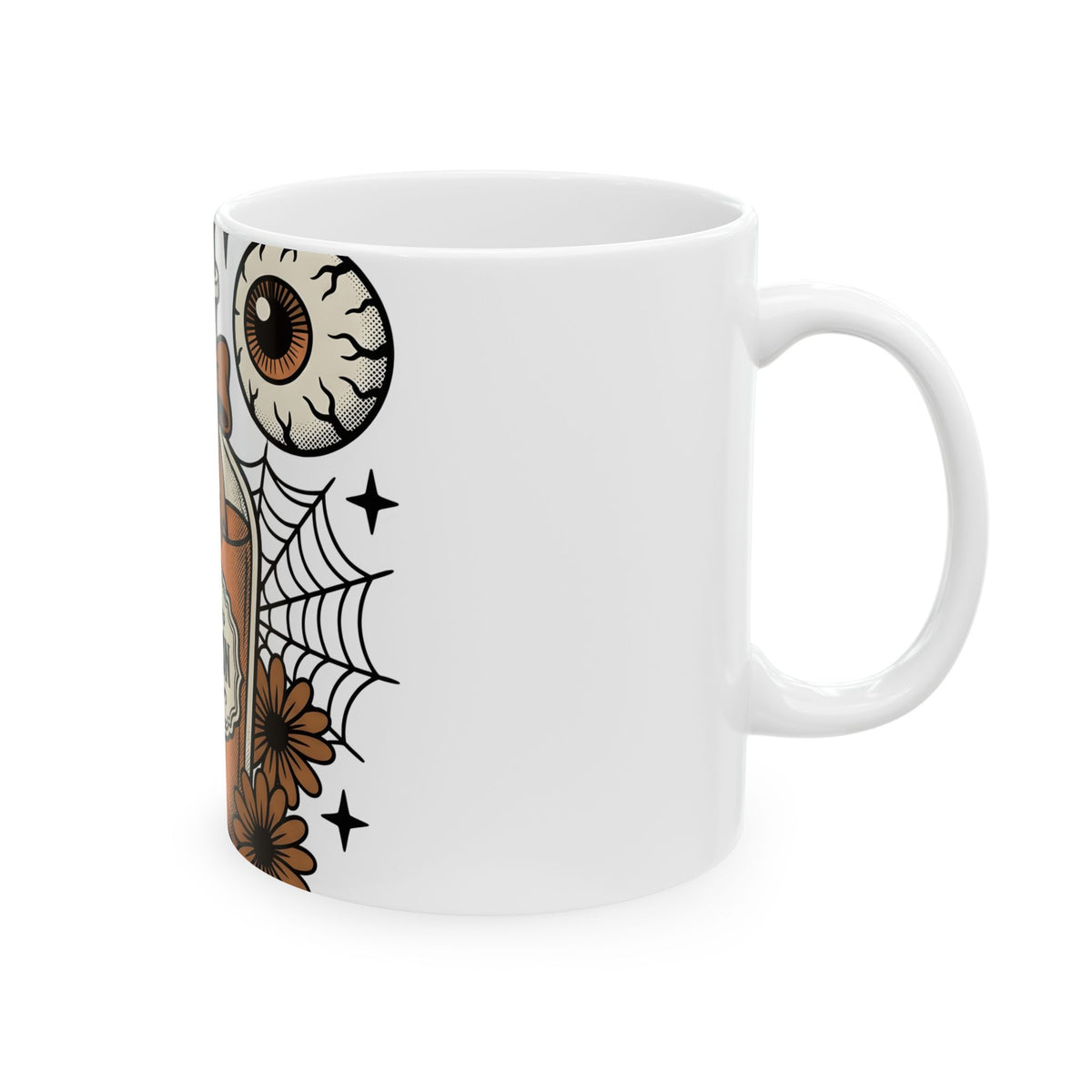 Toxin Flask Mug Halloween Horror Gift Women Rustic Mug Poison Bottle Mug Horror Fan Scary Graphic Mug Cartoon Eyeball Mug