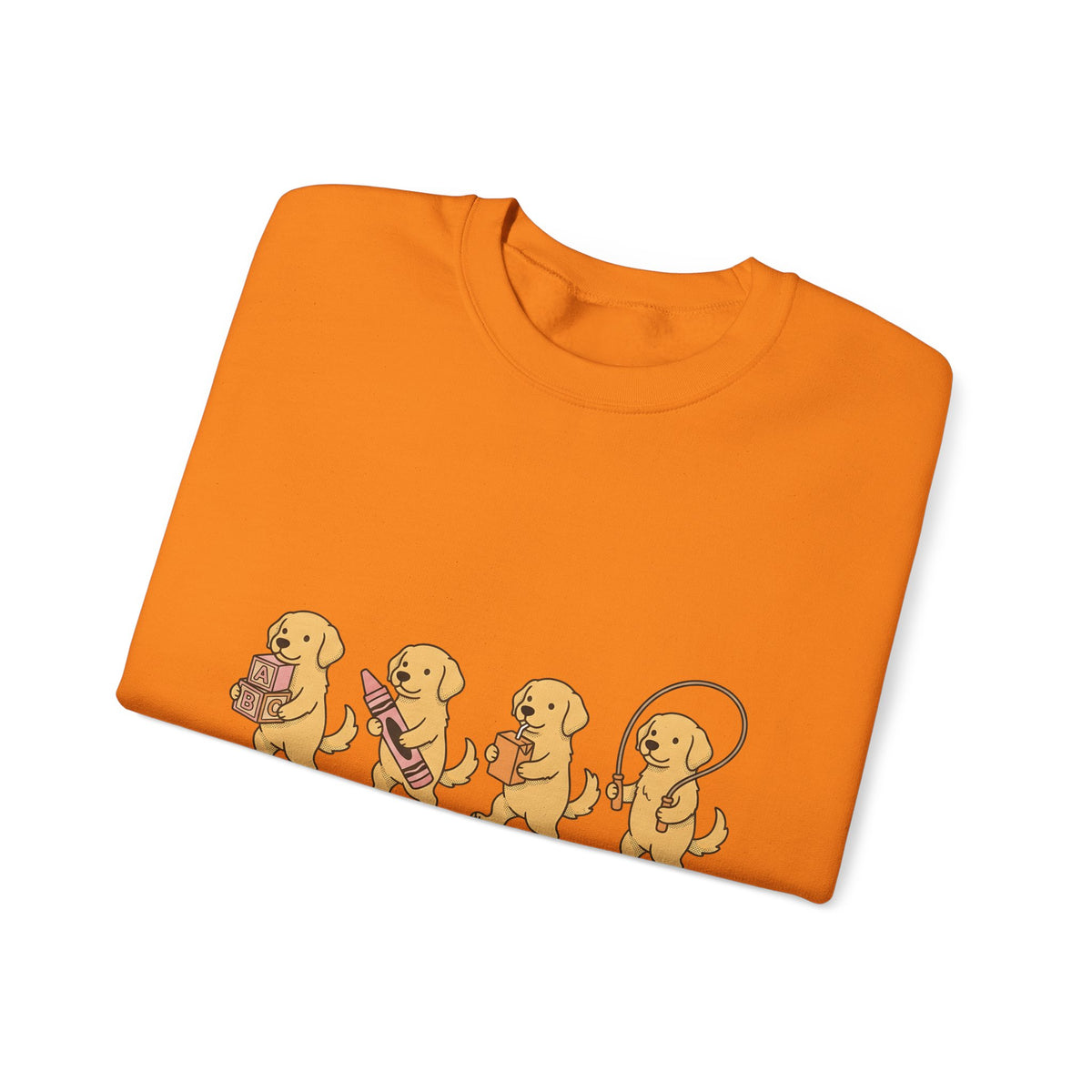 Golden Retriever Pups Sweatshirt Teachers Companion Gift Women Caricature Sweatshirt Puppy Sweatshirt Educator Enthusiast Cartoon Sweatshirt Buddy Graphic