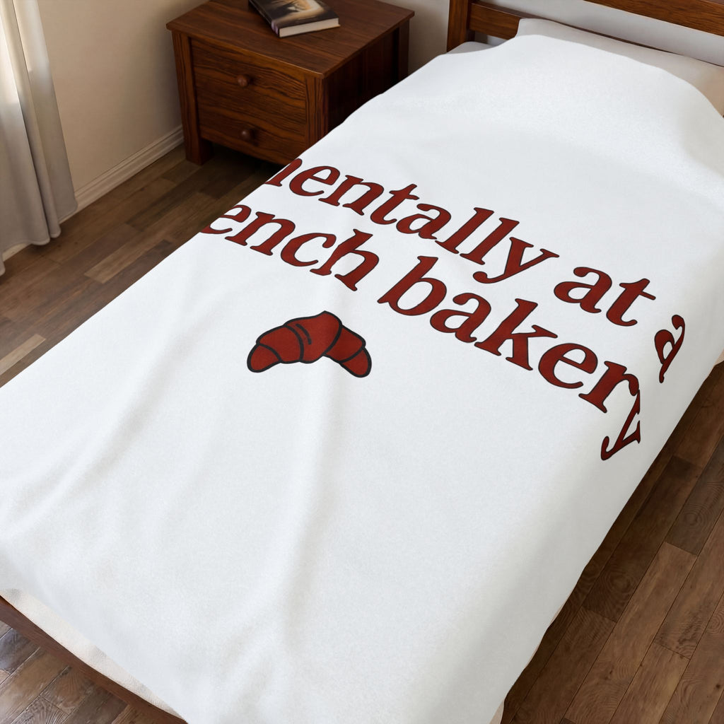 Croissant Drawing Blanket Desserts Snack Gift Women Line Art Blanket Pastry Blanket Dessert Fan Minimalist Blanket Munchie Graphic Hand Drawn Baked