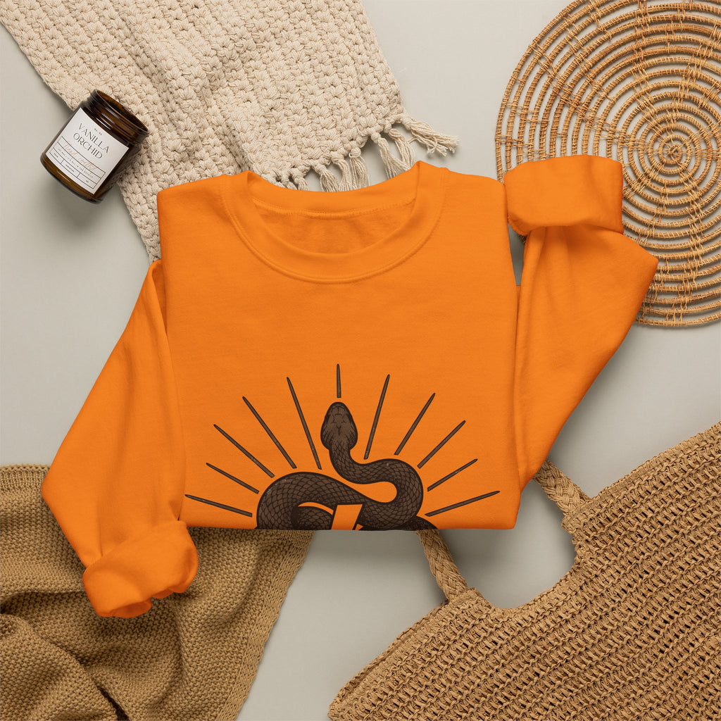 Snake Cowgirl Western Gift Boho Serpent Rodeo Fan Hippie Cowboy Vintage Lightning Bolt Sweatshirt