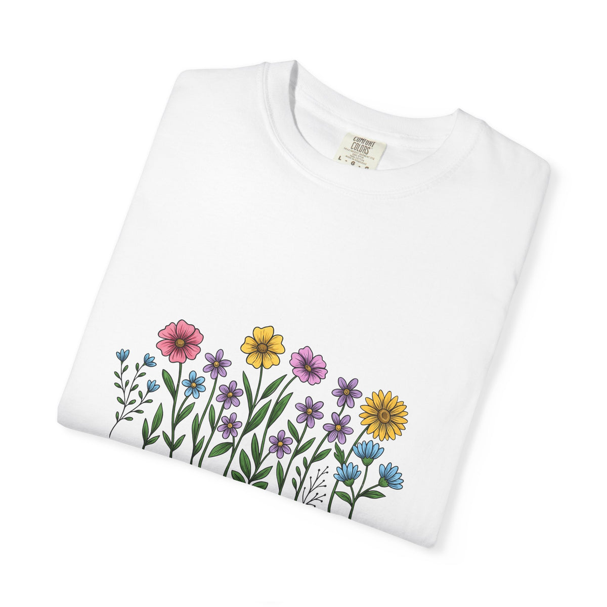 Field Blooms T-Shirt Nurse Petals Gift Women Line Art T-Shirt Wildflowers T-Shirt Healthcare Enthusiast Floral T-Shirt Floral Graphic Southwestern