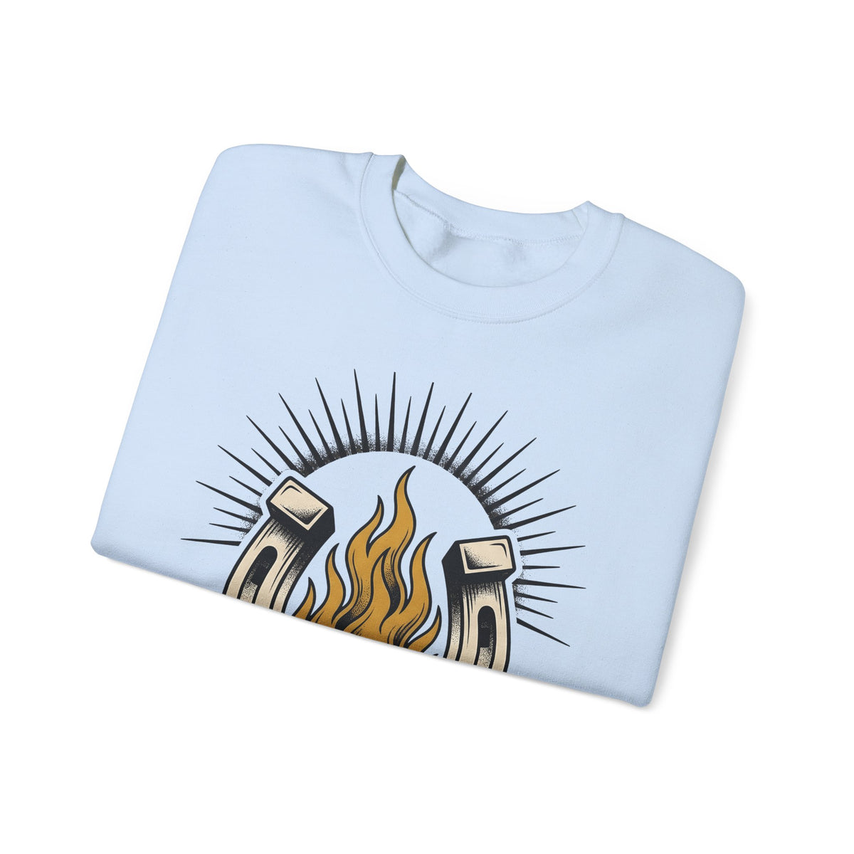 Horseshoe Blaze Rose Sweatshirt Cowgirl Ranch Gift Women Classic Tattoo Sweatshirt Rose Tattoo Sweatshirt Cowgirl Fan Traditional Tattoo Sweatshirt Farm