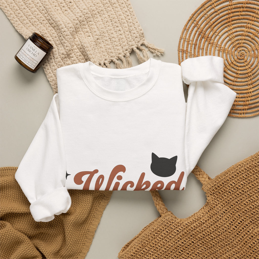 Feline Shape Sweatshirt Halloween Style Gift Women Classic Sweatshirt Cat Sweatshirt Horror Fan Retro Sweatshirt Fashion Graphic Simple Twinkles Sweatshirt