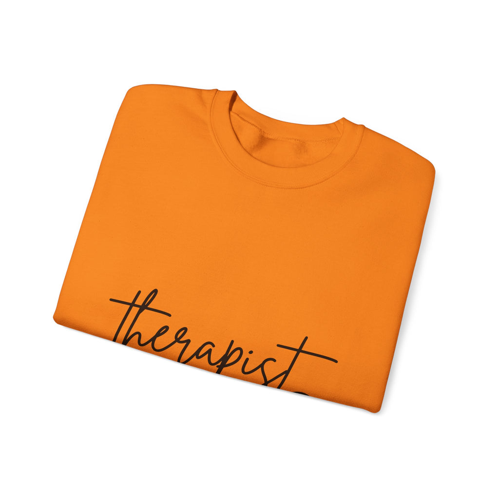 Therapist Word Art Sweatshirt Therapist Wellness Gift Women Minimalist Sweatshirt Counseling Typography Sweatshirt Mental Health Enthusiast Simple Sweatshirt