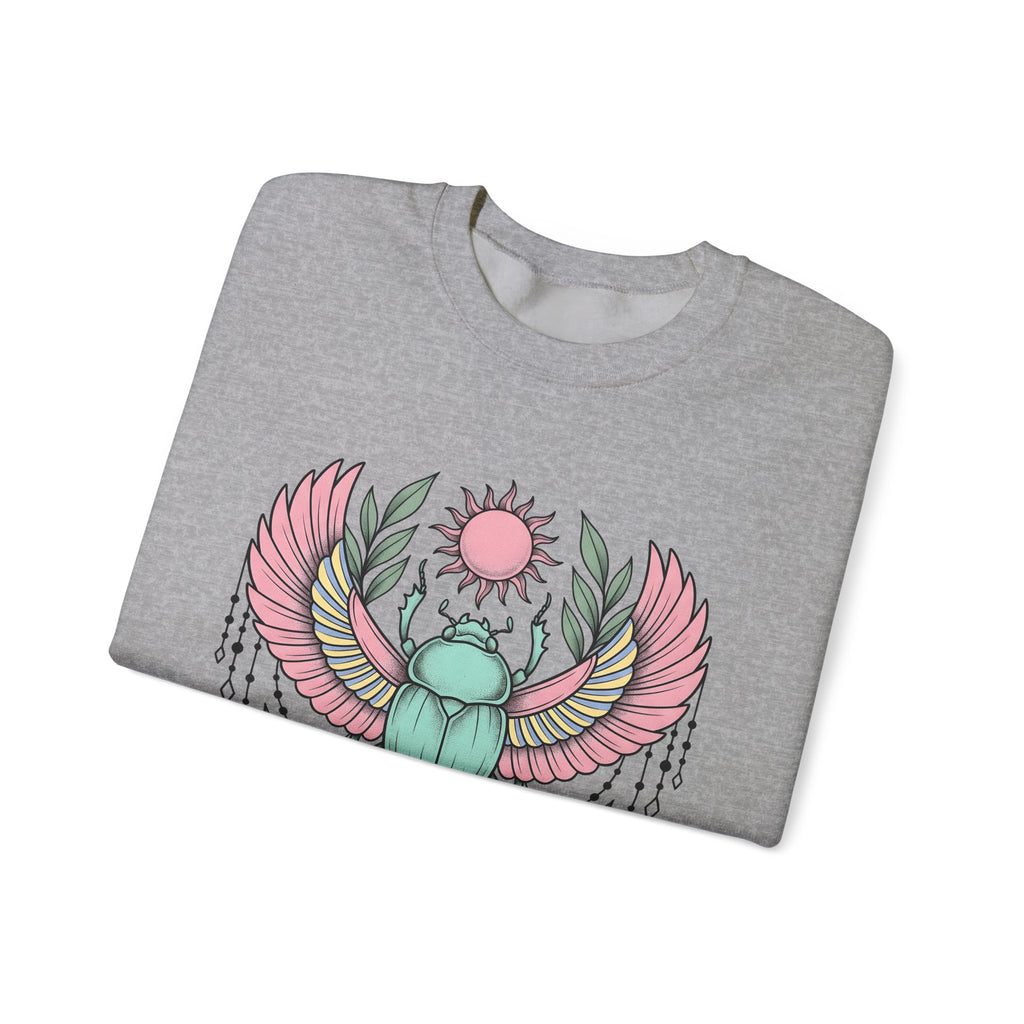 Scarab Bug Boho Chic Metaphysical Gift Tribal Beetle Bohemian Enthusiast Primitive Spiritual Sweatshirt