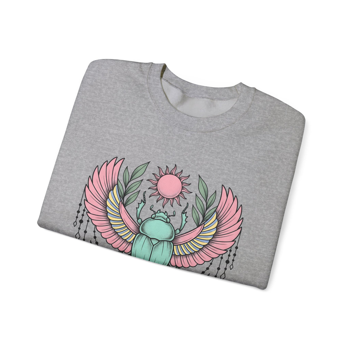 Scarab Bug Boho Chic Metaphysical Gift Tribal Beetle Bohemian Enthusiast Primitive Spiritual Sweatshirt