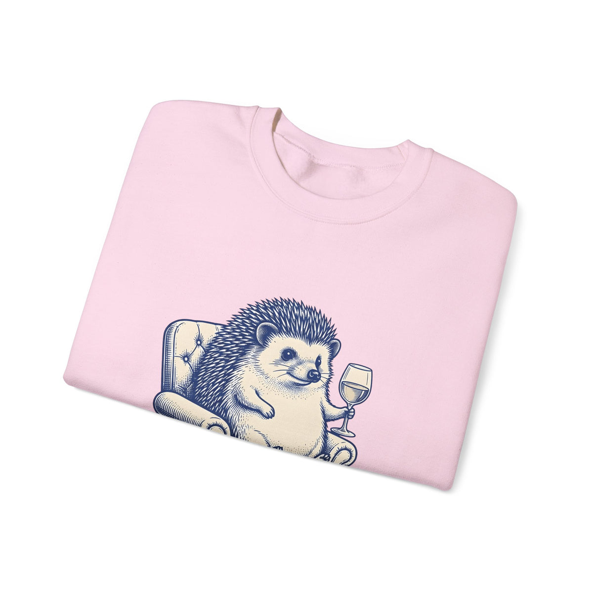 Hedgehog Seat Cute Pet Gift Sketch Hedgehog Adorable Fan Hedgehog Drawing Retro Wine Cup Sweatshirt