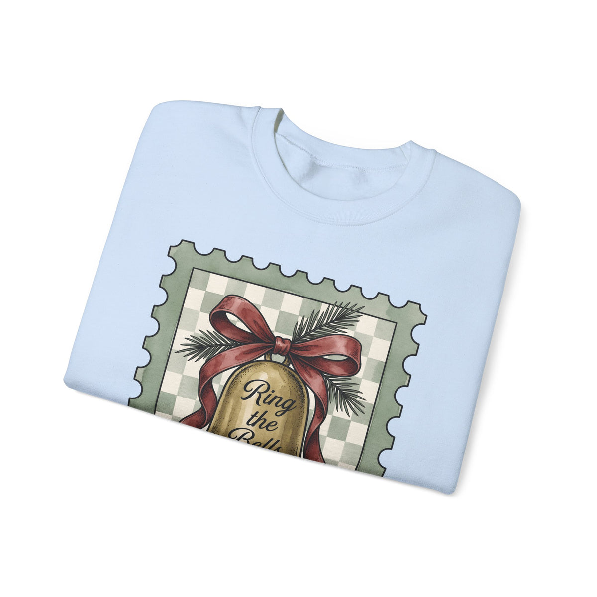 Festive Bell Sweatshirt Christmas Seasonal Gift Women Retro Sweatshirt Jingle Bell Sweatshirt Christmas Fan Vintage Sweatshirt Holiday Graphic Rustic Fir Twig