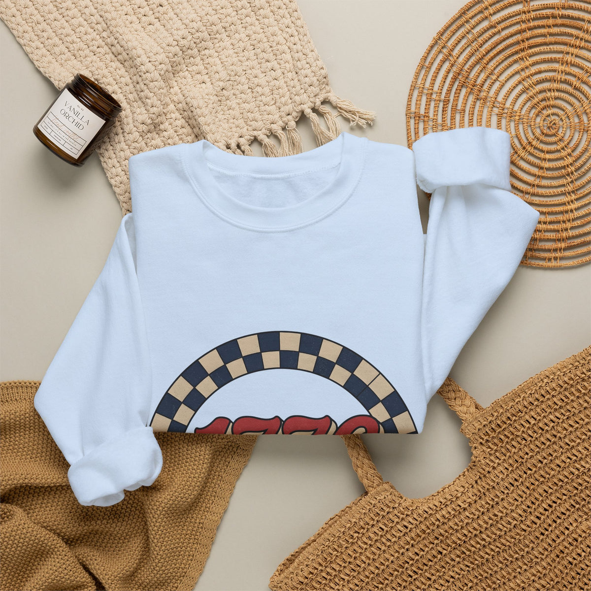 Vintage Numbers Sweatshirt America Patriotic Gift Women Retro Sweatshirt Typography Sweatshirt American Enthusiast Vintage Sweatshirt Star Graphic Distressed