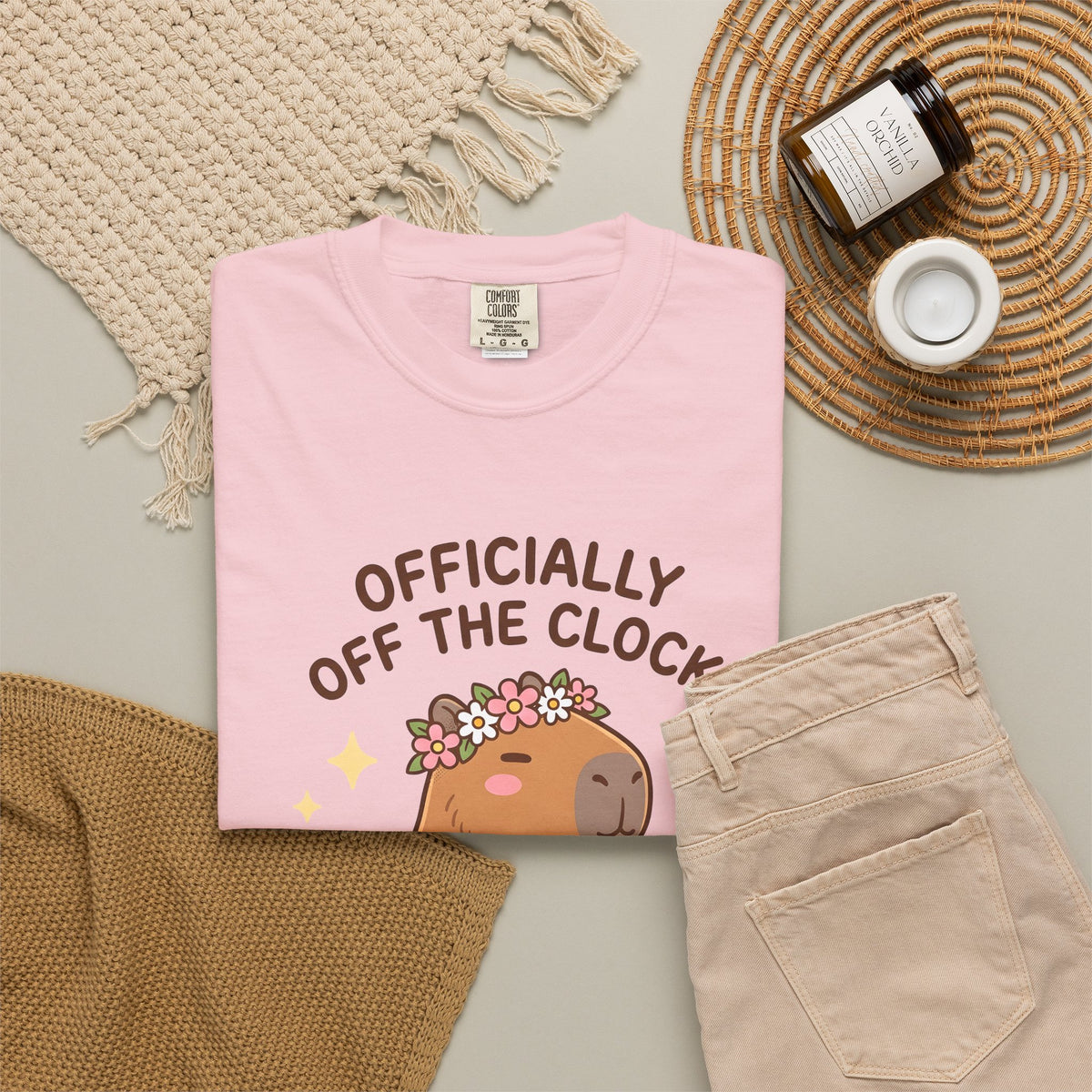 Capybara Coffee T-Shirt Nurses Animal Gift Women Cute T-Shirt Coffee T-Shirt Nurse Enthusiast Adorable T-Shirt Wildlife Graphic Cartoon Daisies