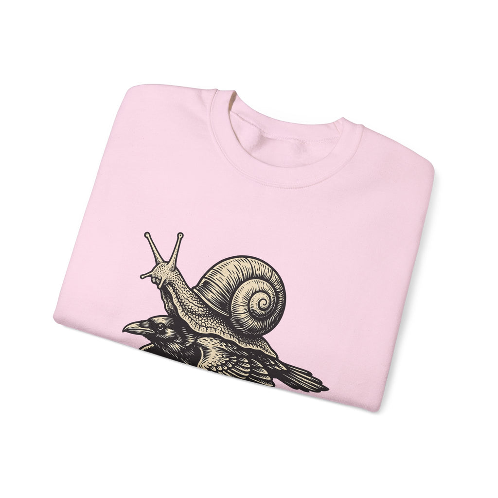 Slug Raven Sweatshirt Funny Wildlife Gift Women Classic Sweatshirt Raven Sweatshirt Humor Fan Vintage Sweatshirt Animal Graphic Doodle Wings Sweatshirt